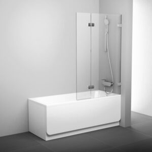 Bath screen BVS2-100 R chrom+glass Transparent